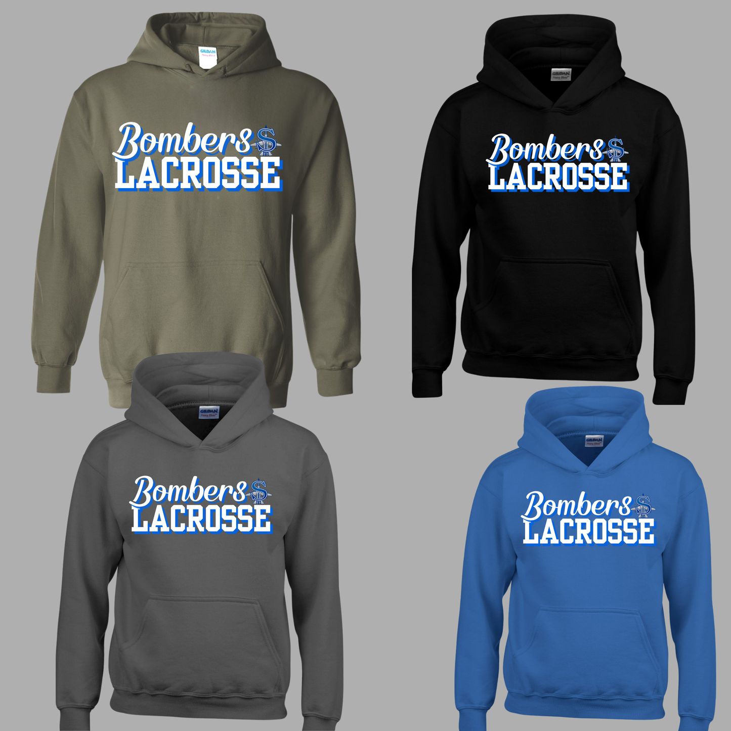 LAX- Bomber Lacrosse (SCRIPT)- Crewneck Sweatshirt or Hooded Sweatshirt or Tee Shirt