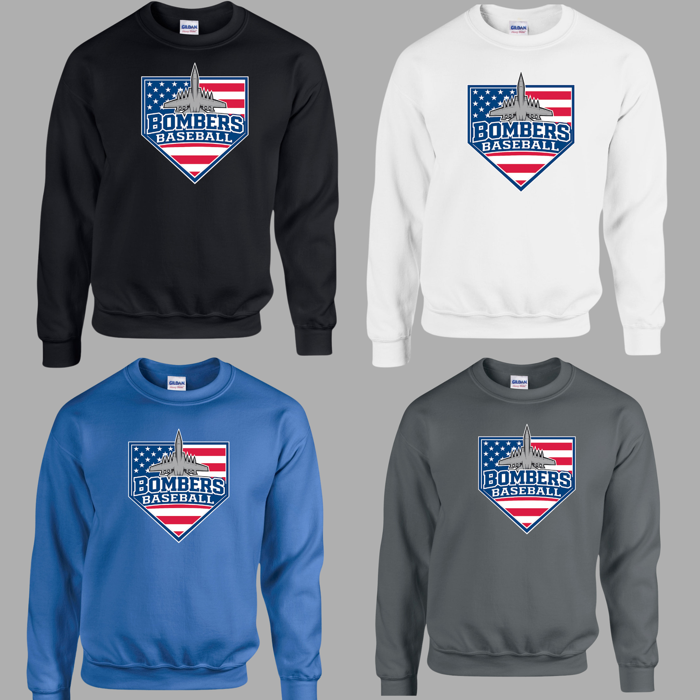 002- Baseball - Heavy Blend Fleece Crew Neck Sweatshirt