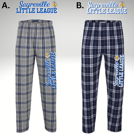 SLL 9- Sayreville Little League - SOFTBALL LOGOS - Box craft - Flannel PJ Pants with Pockets