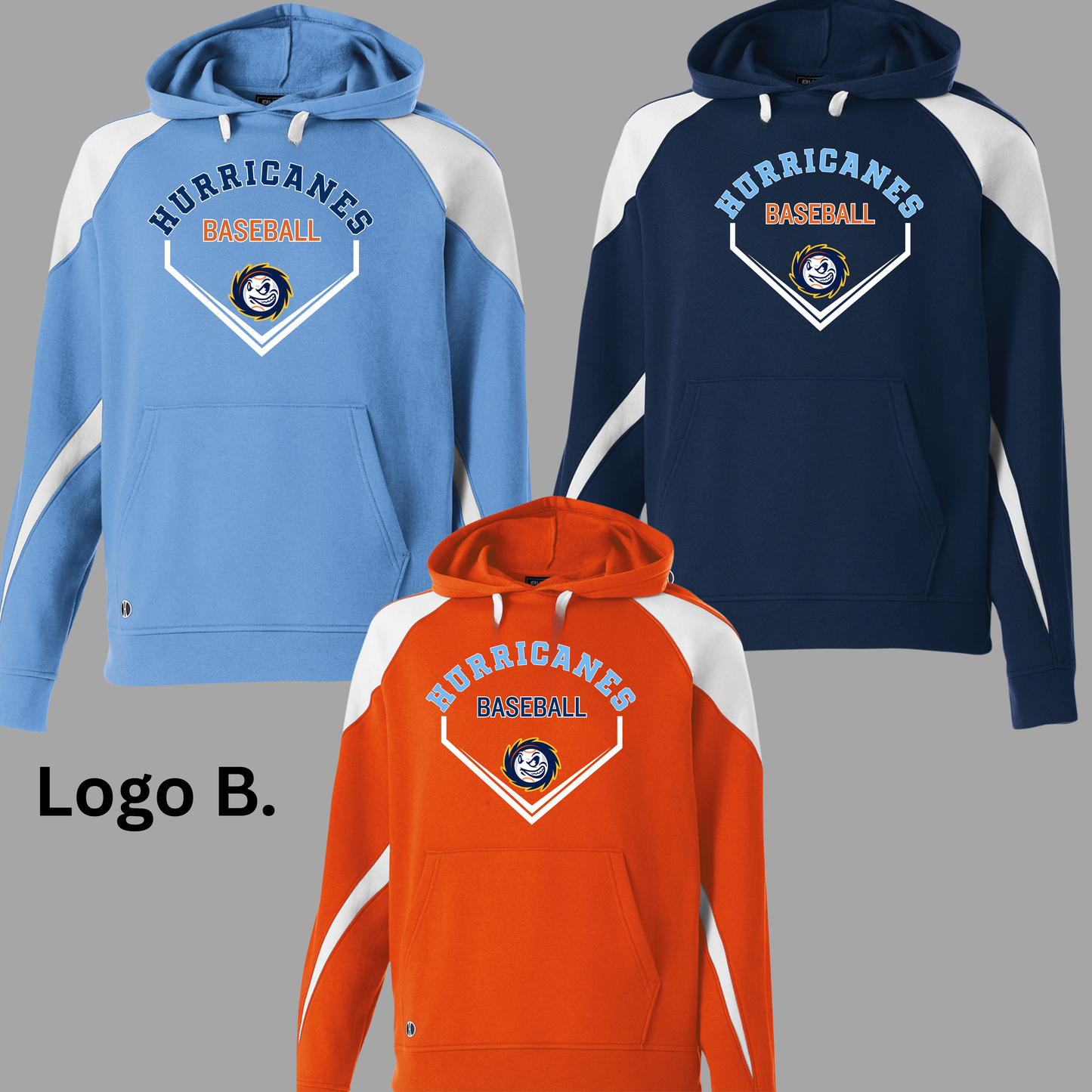 Hurricanes 006 - Holloway Fleece Color Block Hooded Sweatshirt