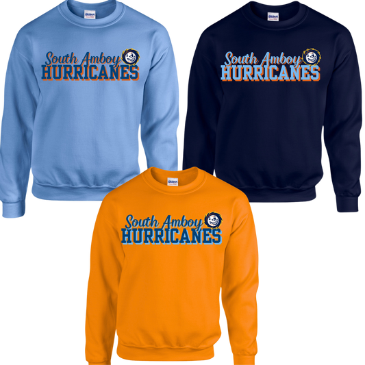 Hurricanes - Hurricanes Baseball Script - Fleece Crew Neck Sweatshirt