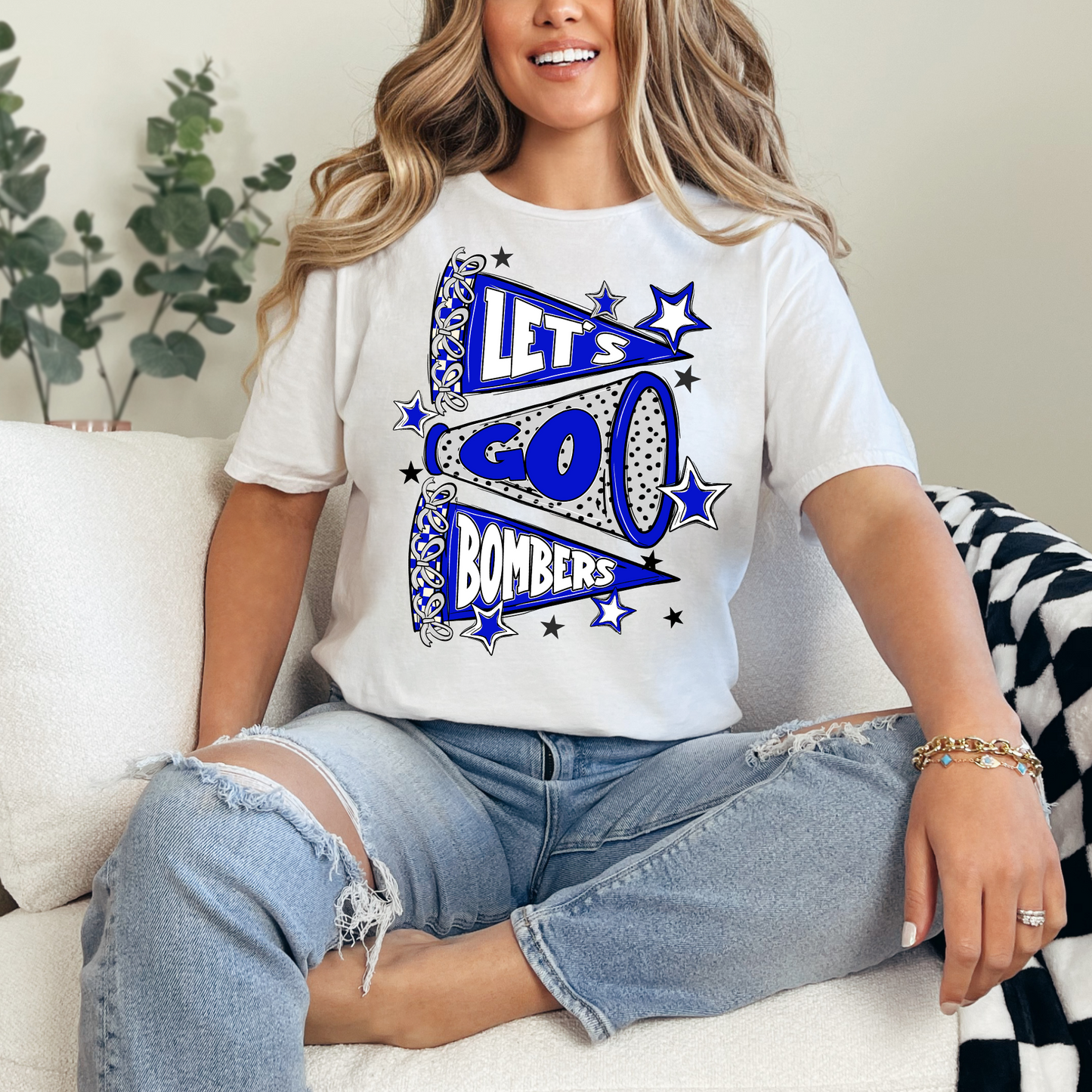 Soccer 027-LET'S GO BOMBERS FLAGS BLUE- Tee shirt