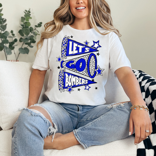 Soccer 027-LET'S GO BOMBERS FLAGS BLUE- Tee shirt