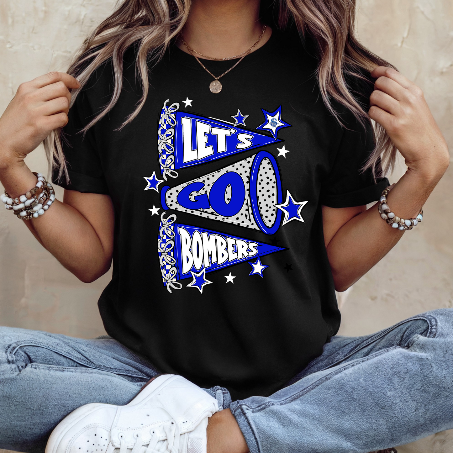 Soccer 027-LET'S GO BOMBERS FLAGS BLUE- Tee shirt