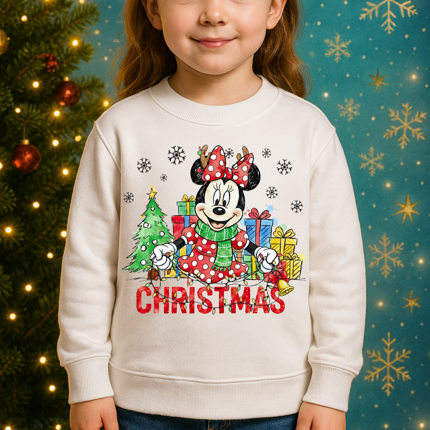 001 - Minnie Merry Christmas - Tee-shirt - Crewneck or Hooded Sweatshirt