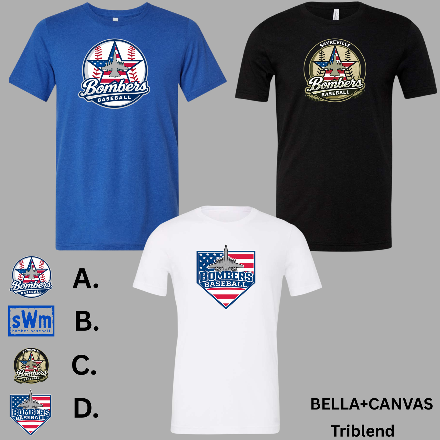 015 - Baseball - Bella Canvas Tri blend Tee Shirt