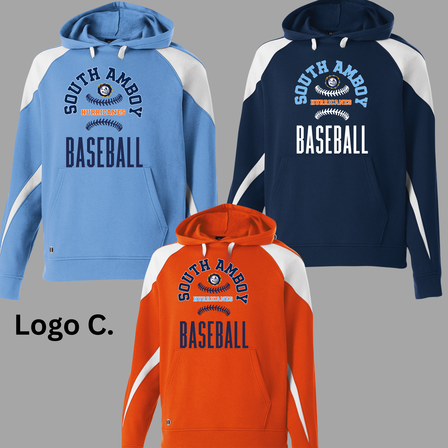 Hurricanes 006 - Holloway Fleece Color Block Hooded Sweatshirt