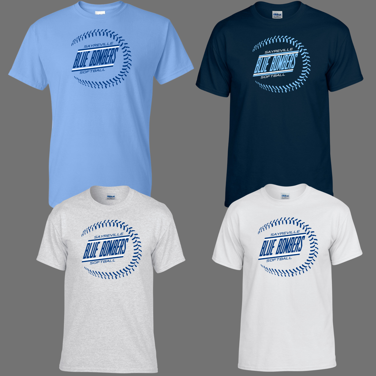 Blue Bombers - Ball Stitch Ball Design - Tee-Shirt