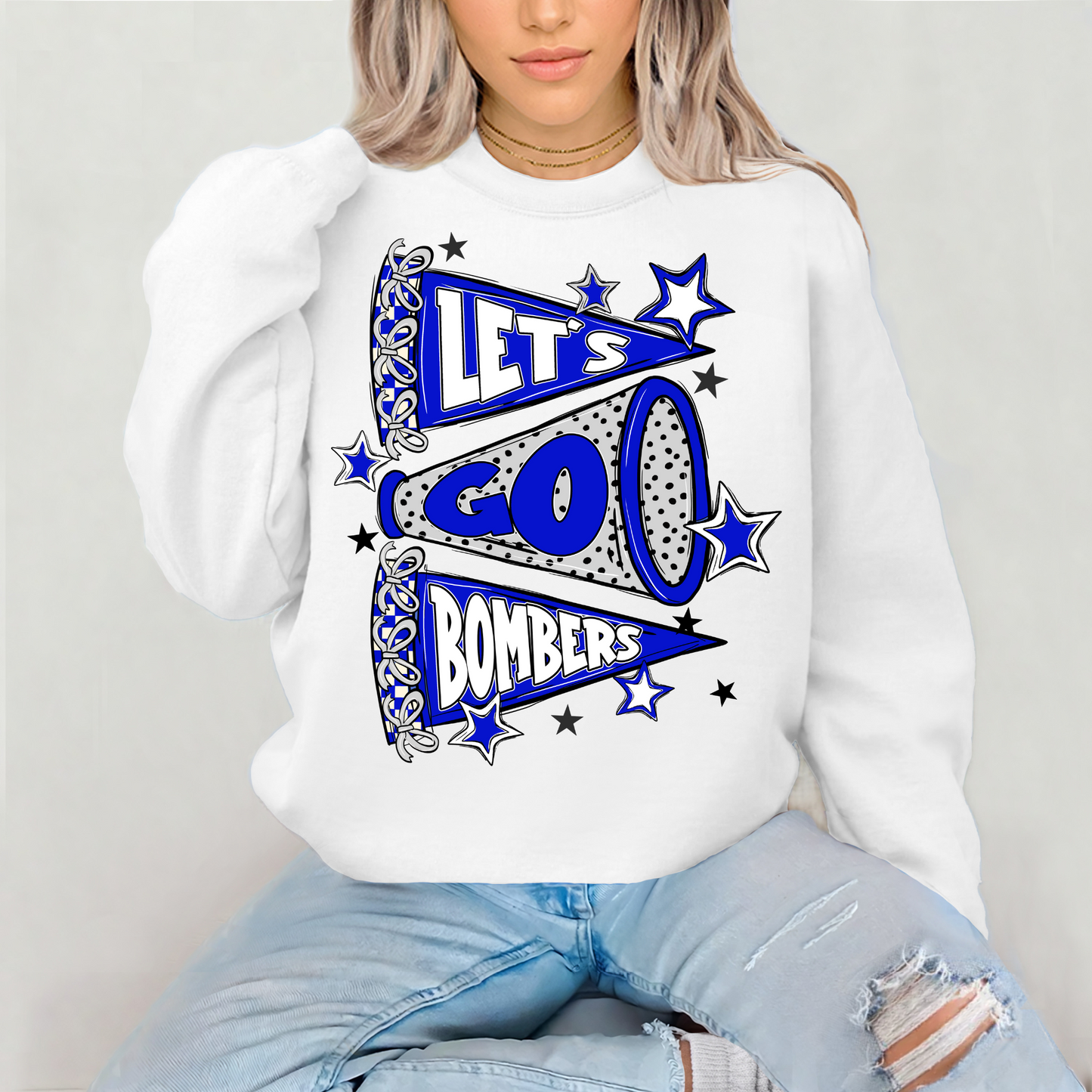 Soccer 029 -LETS GO BOMBERS- Fleece Crewneck Sweatshirt
