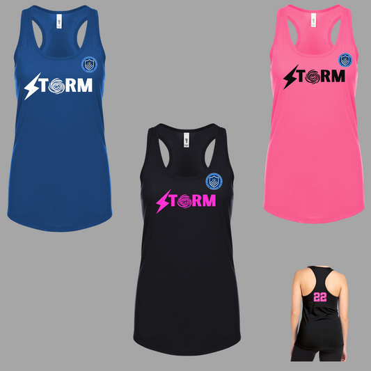 Sayreville AA Soccer Storm 023 - Racerback Women's Tank Tops