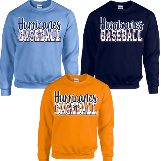 Hurricanes - Hurricanes Baseball - Fleece Crew Neck Sweatshirt Hurricanes Baseball