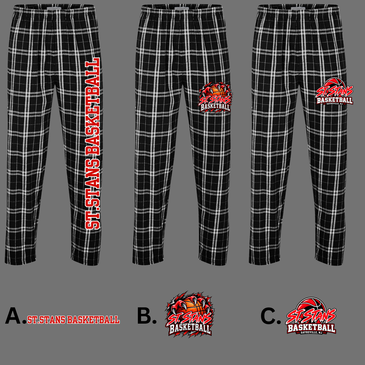 St. Stans Athletics 004 - BASKETBALL -Boxcraft Buffalo Plaid Pajama Pants