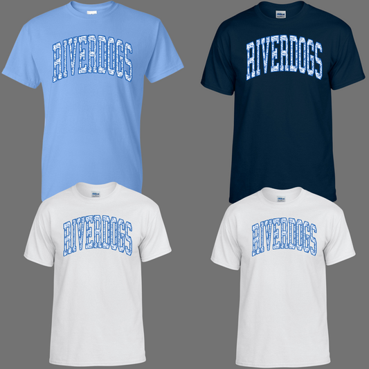 SBC 006 - RIVERDOGS - Blue and White floral wording-Tee Shirt