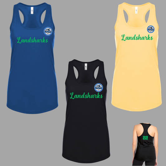 Sayreville AA Soccer Landshark 024 - Racerback Women's Tank Tops