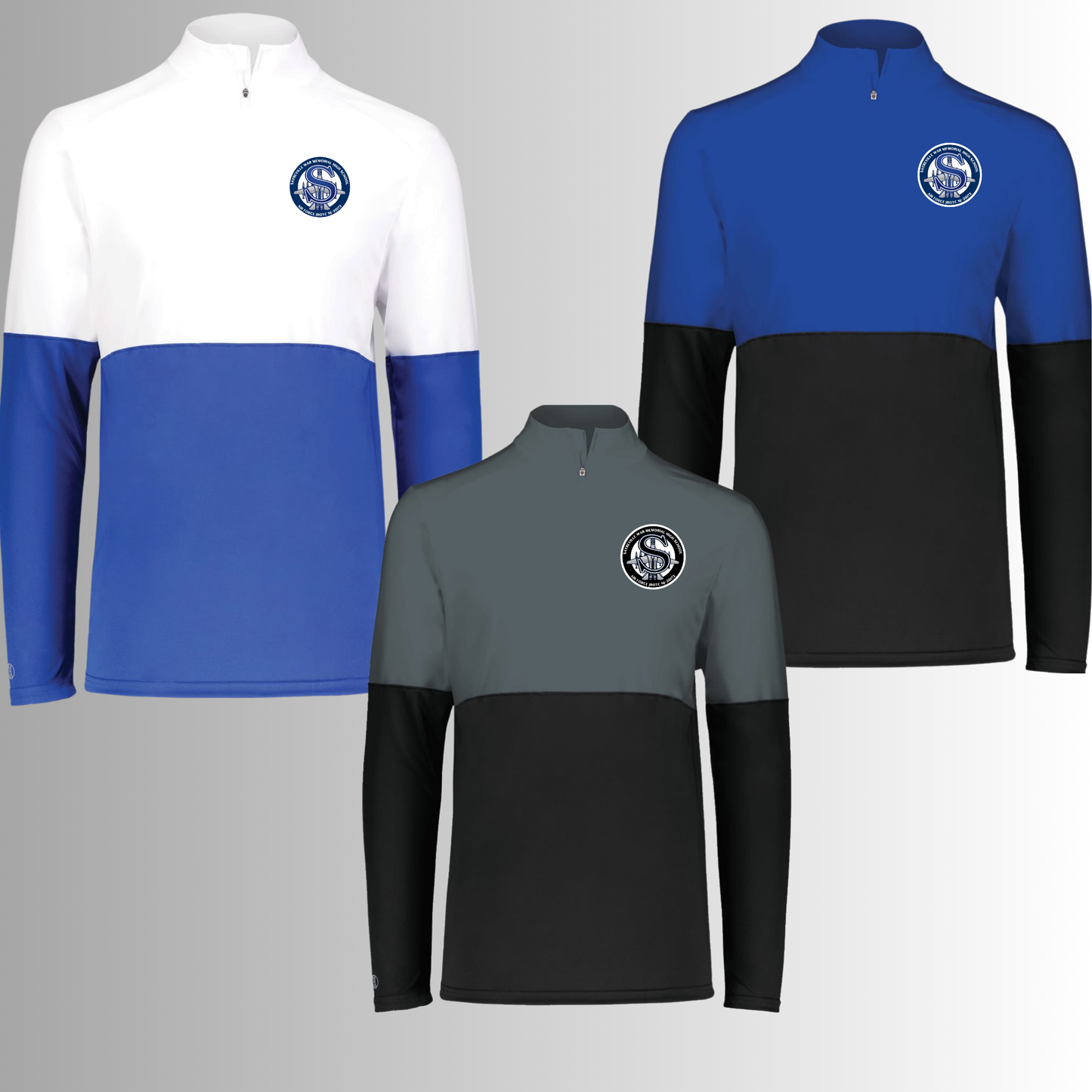 007 - JROTC - 3/4 zip Color Block Performance Shirt - dri fit