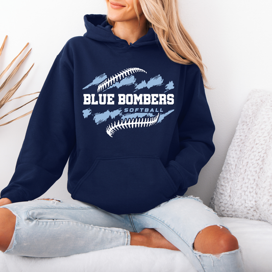 Blue Bombers - Blue/White Sayreville Blue Bombers - Fleece Hooded Sweatshirt