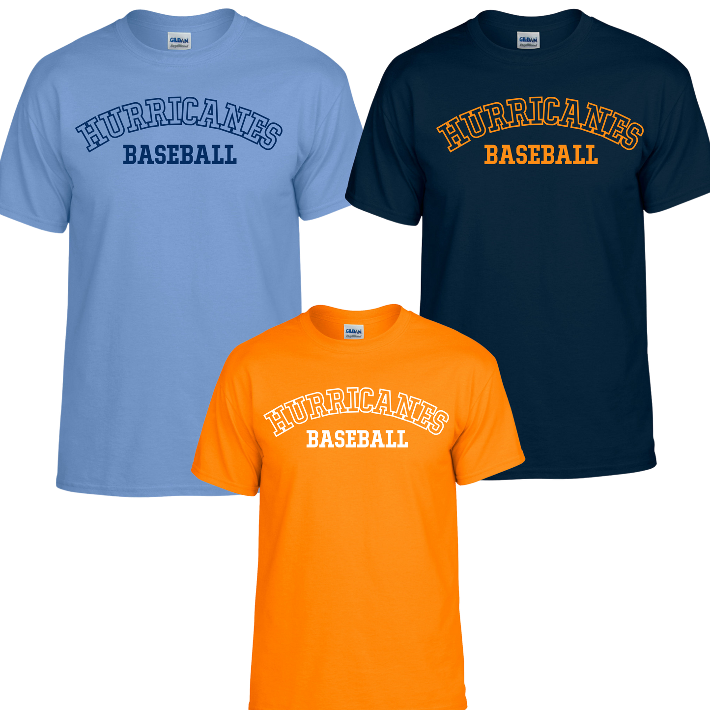 Hurricanes - Hurricanes Baseball (arched wording) -Tee-Shirt