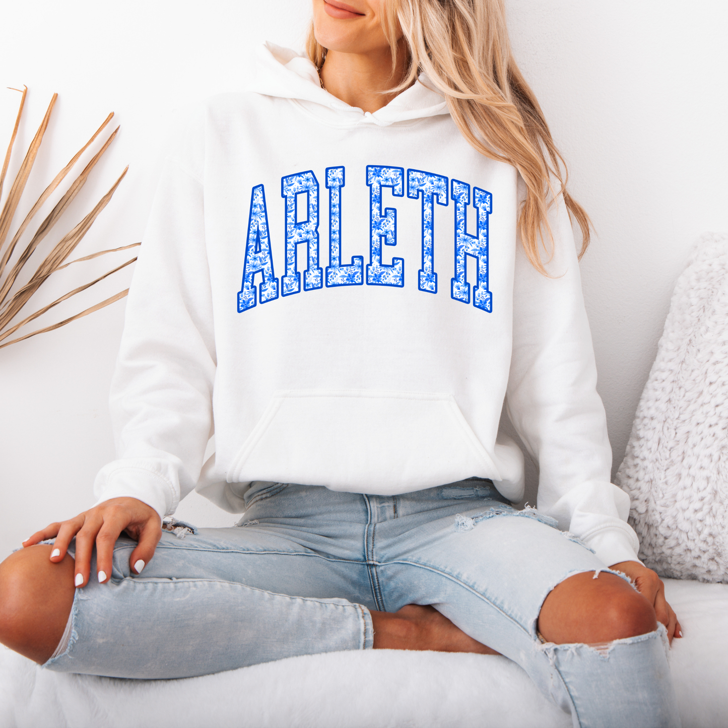 Arleth 012 - ARLETH floral wording design - Tee Shirt, Crew neck Sweatshirt, or Hooded Sweatshirt
