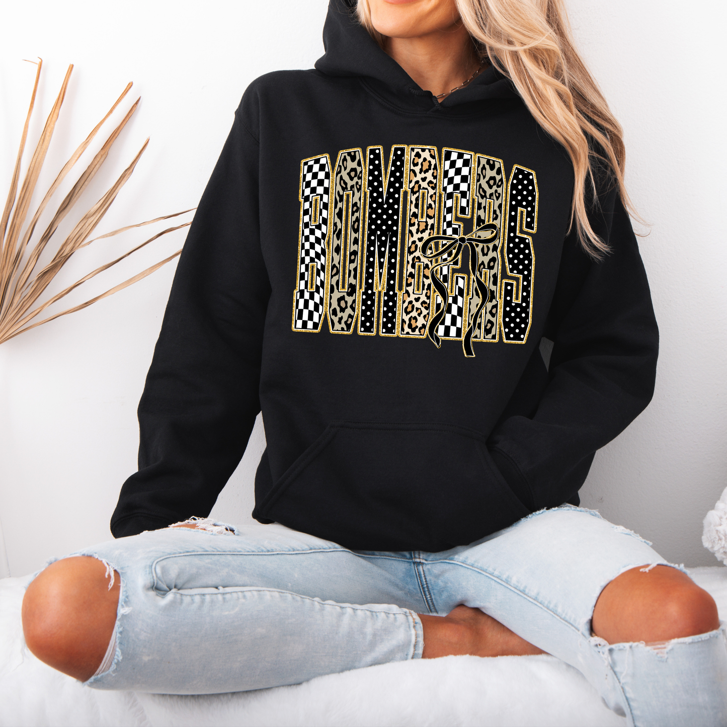 Flight Crew Dance Team - BOMBERS Gold Fun Cheetah - Crewneck Sweatshirt or Hooded Sweatshirt or Tee Shirt
