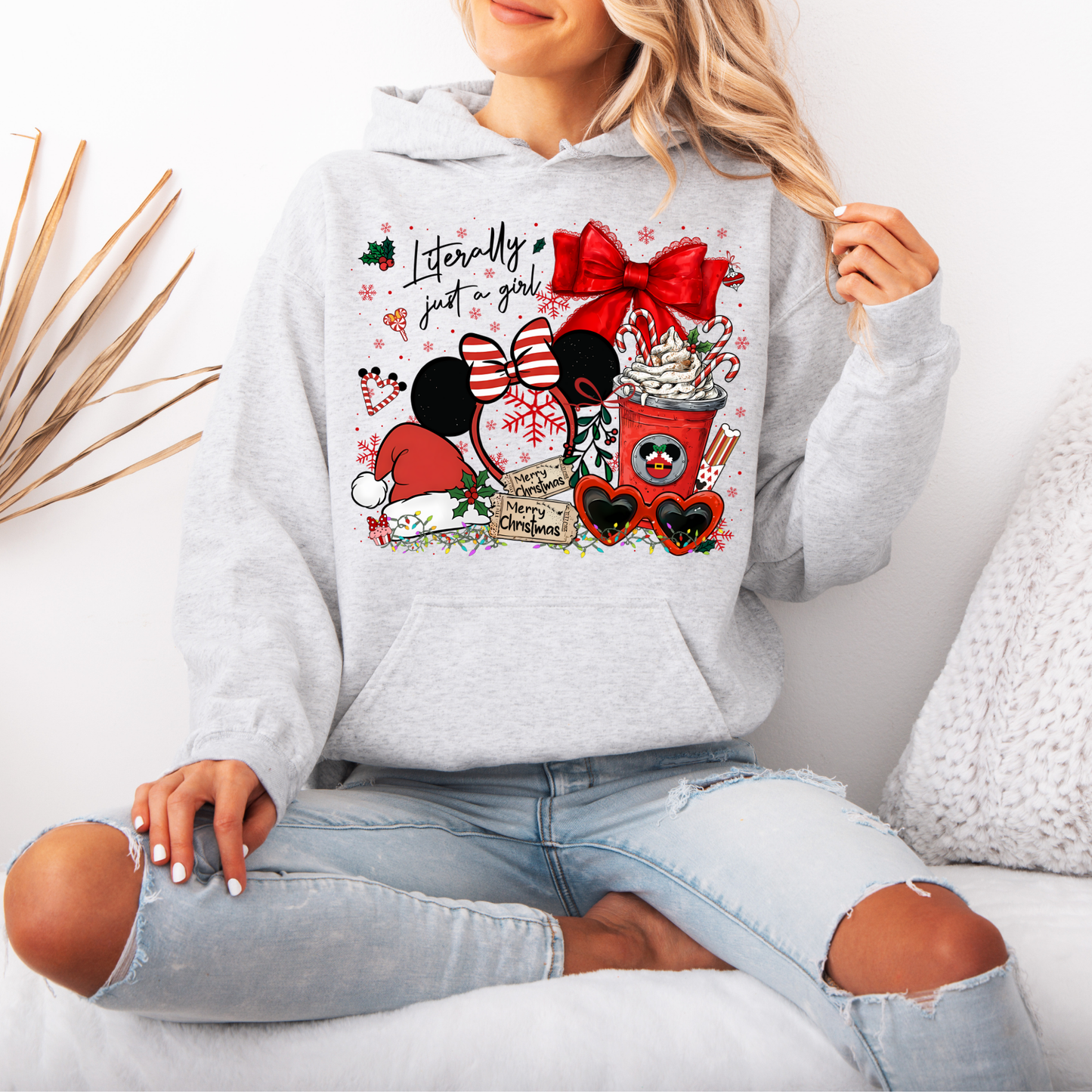 015 - Minnie Ears - Just a Girl - Tee-shirt - Crewneck or Hooded Sweatshirt