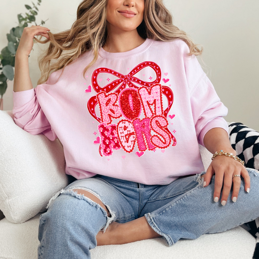 BGB 034 -Bombers Large word with bow  - Crewneck Sweatshirt or Hooded Sweatshirt or Tee Shirt