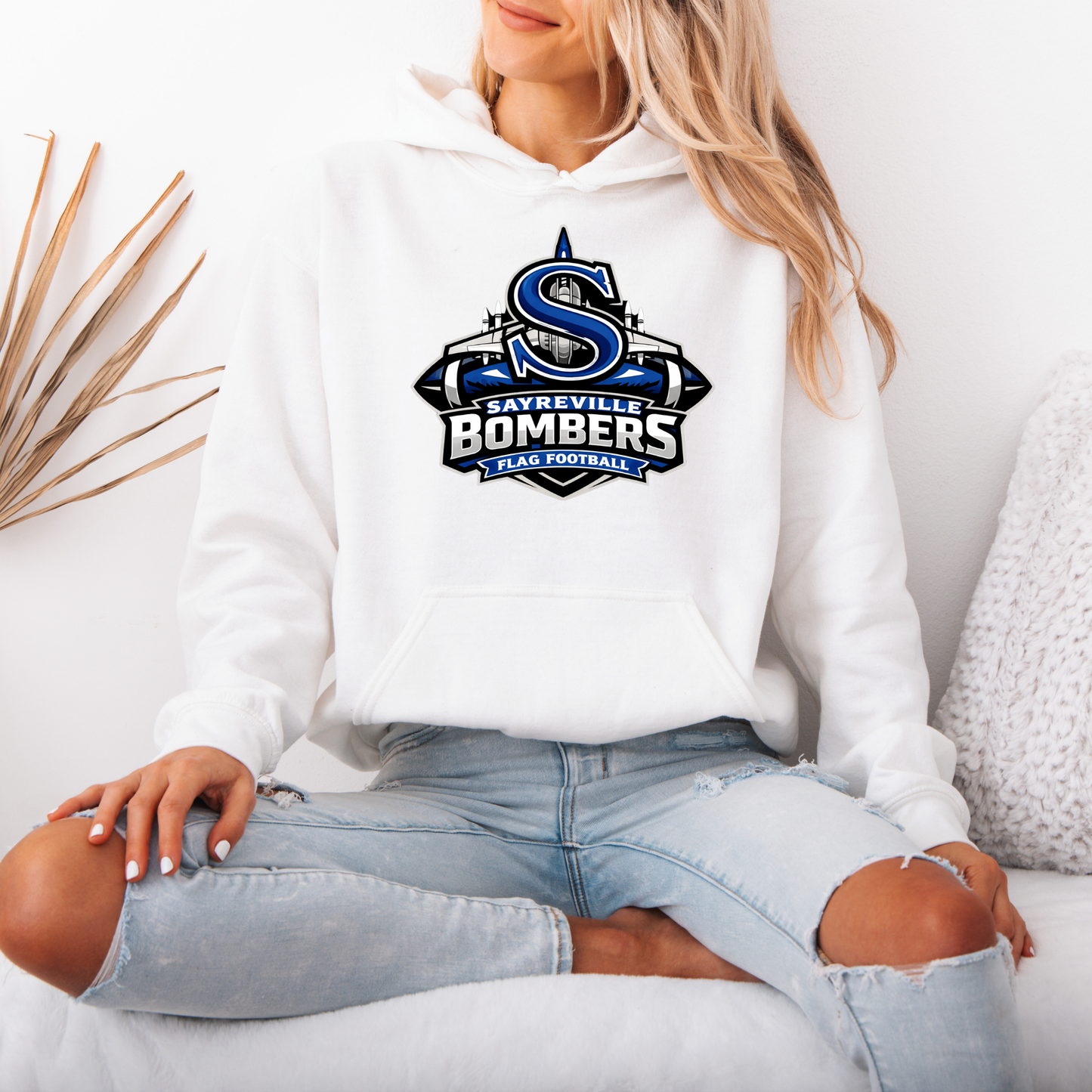 Flag - Unisex Hooded Sweatshirt - Bombers Flag Football