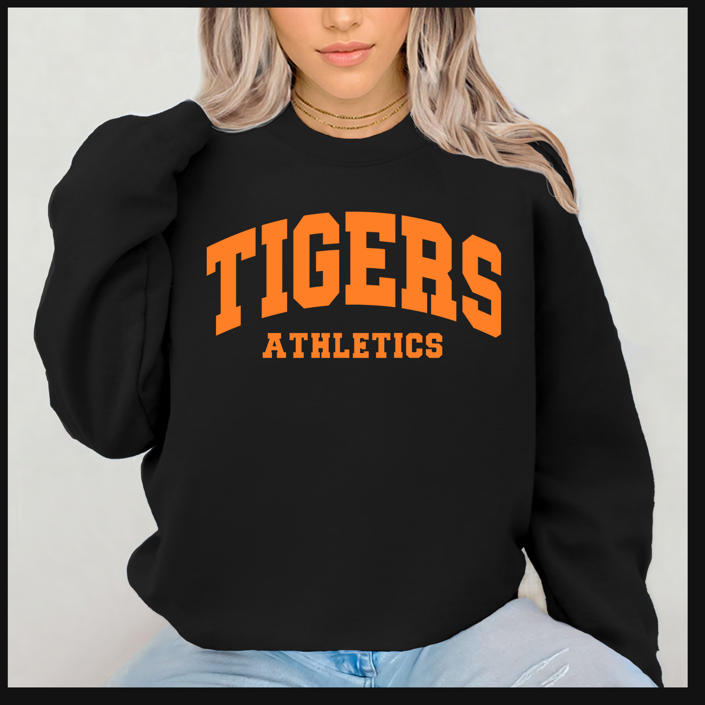 Tigers Soccer 009 - PUFF PRINT TIGERS - Crew Neck Sweatshirt