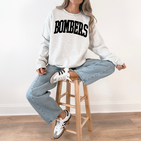 Volleyball 017 -BOMBERS APPAREL- PUFF PRINT - Fleece Crewneck Sweatshirt
