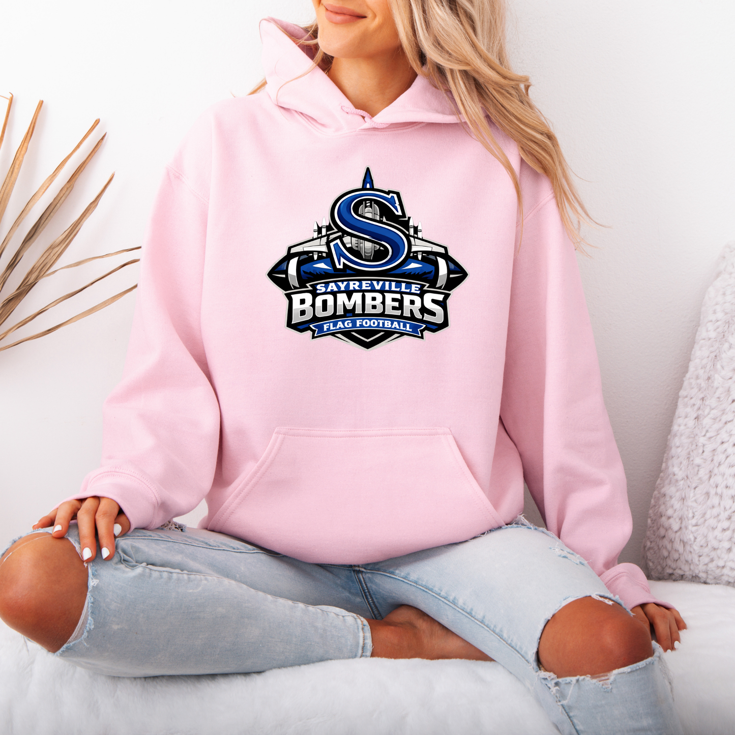 Flag - Unisex Hooded Sweatshirt - Bombers Flag Football