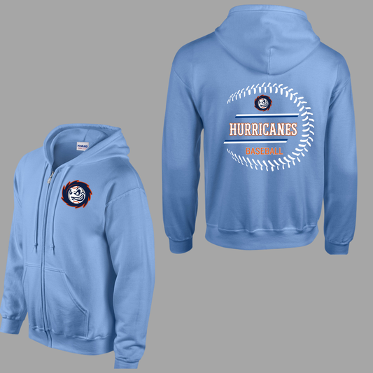 Hurricanes 007 - Full Zip Up Hooded Sweatshirt (logo on front and back)