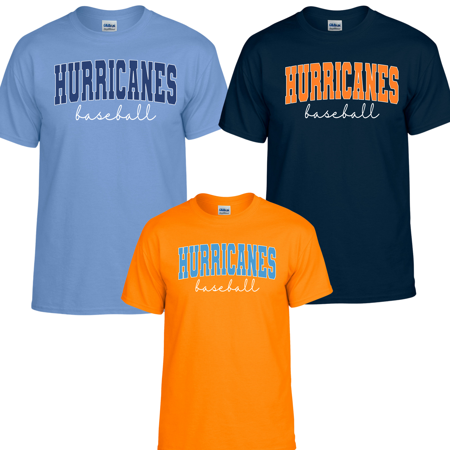 Hurricanes - Hurricane Baseball- Crewneck Sweatshirt or Hooded Sweatshirt or Tee Shirt