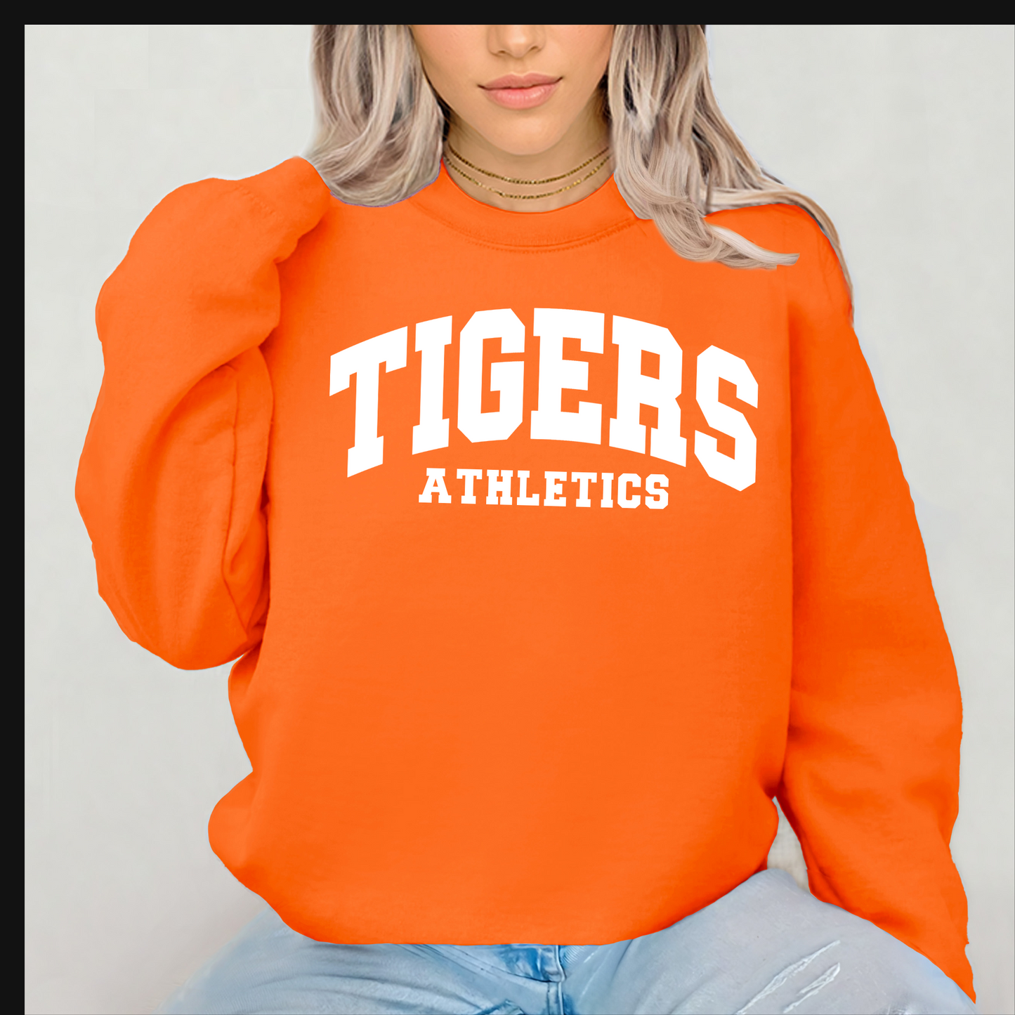 Tigers Soccer 009 - PUFF PRINT TIGERS - Crew Neck Sweatshirt