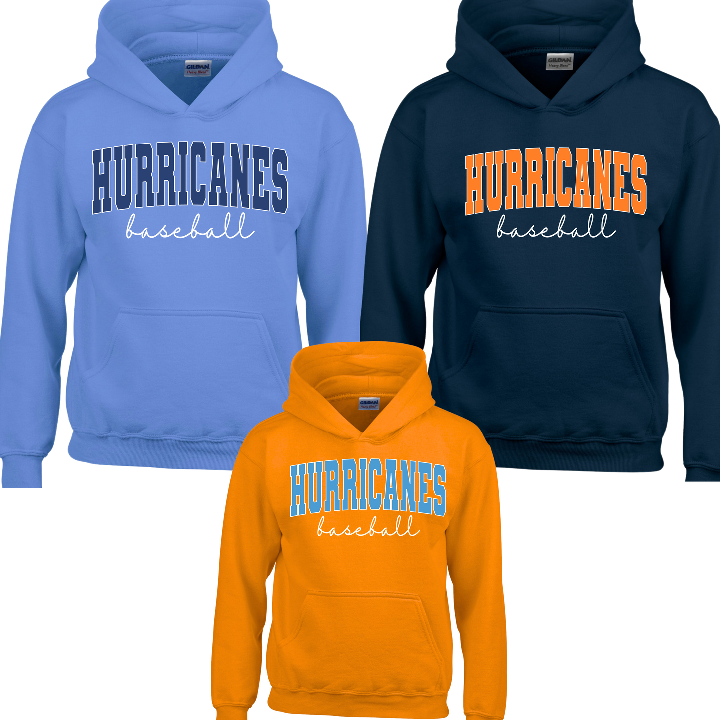 Hurricanes - Hurricane Baseball- Crewneck Sweatshirt or Hooded Sweatshirt or Tee Shirt