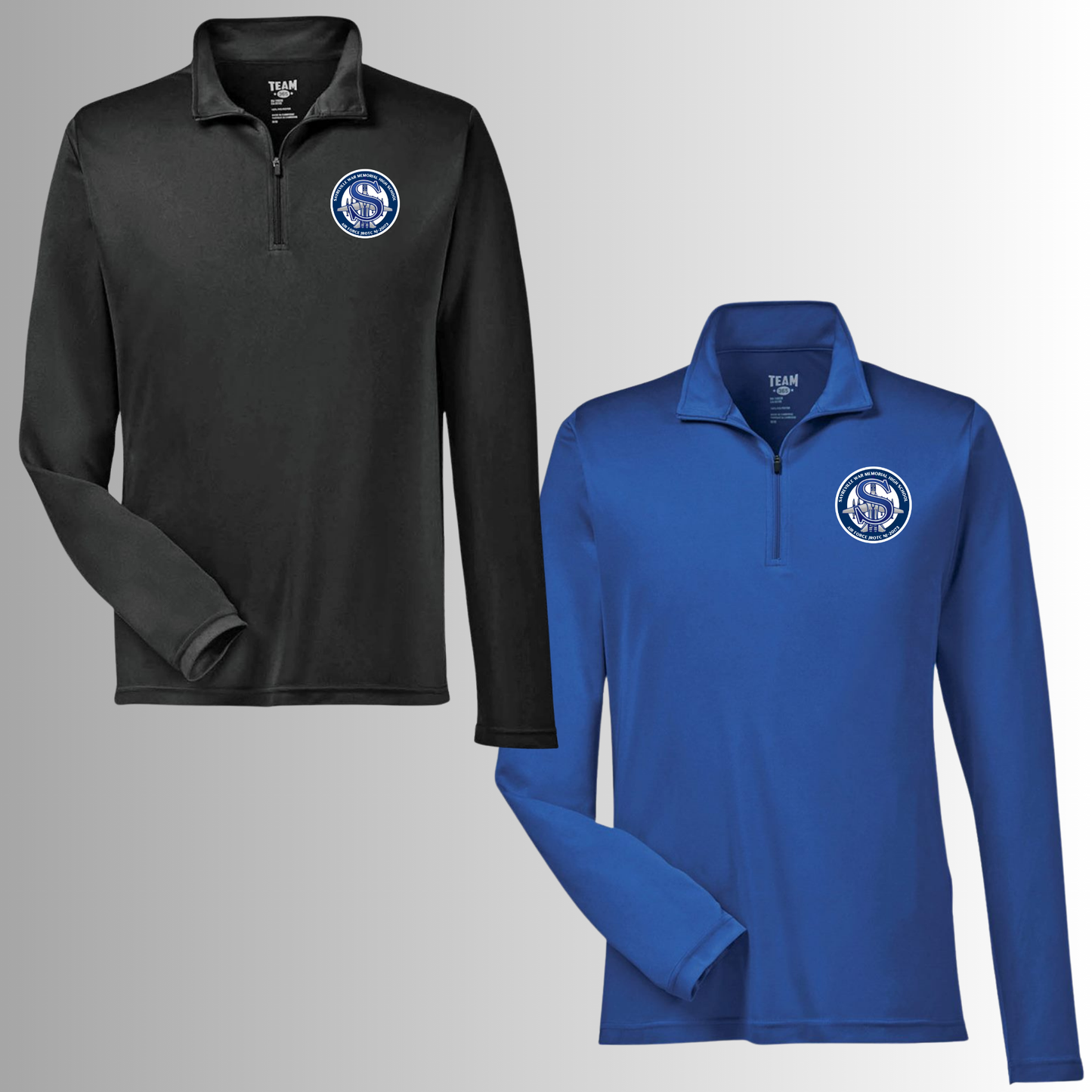 007 - JROTC - 3/4 zip Color Block Performance Shirt - dri fit