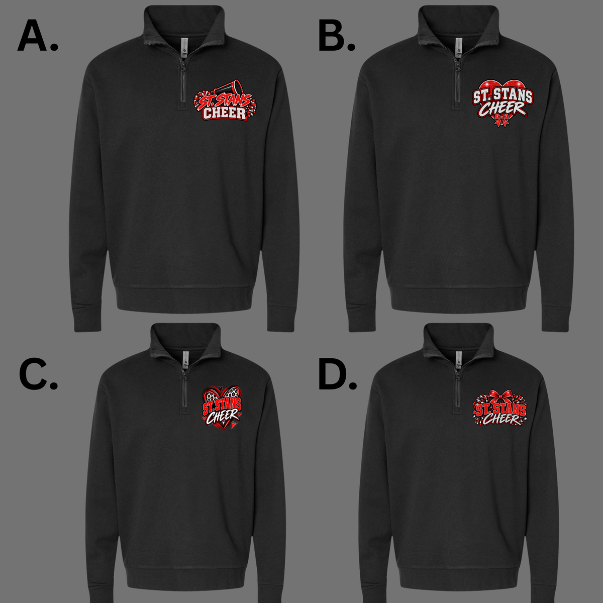 St. Stans Athletics 021 - CHEER - 3/4 zip sweatshirt