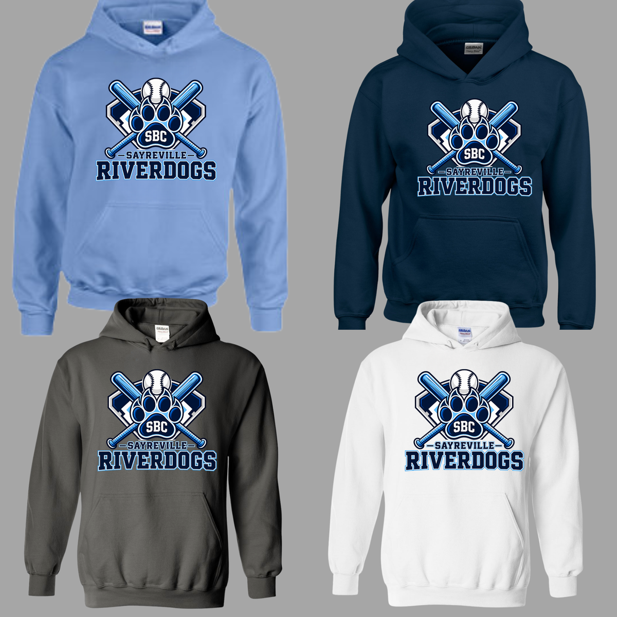 8U Riverdogs - SBC on PAW Design - Fleece Hooded Sweatshirt