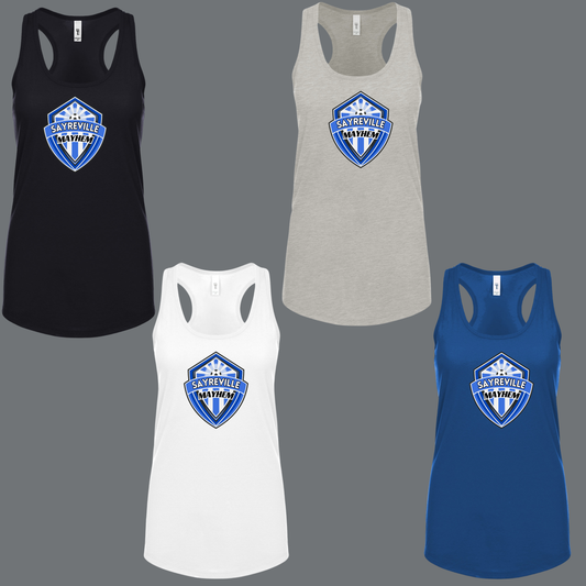 Sayreville MAYHEM Soccer 012 - Racerback Women's Tank Tops