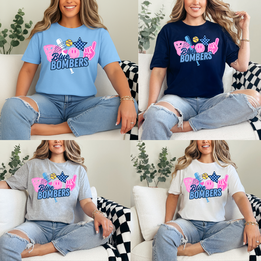 Blue Bombers - Pink Retro design - Tee-Shirt