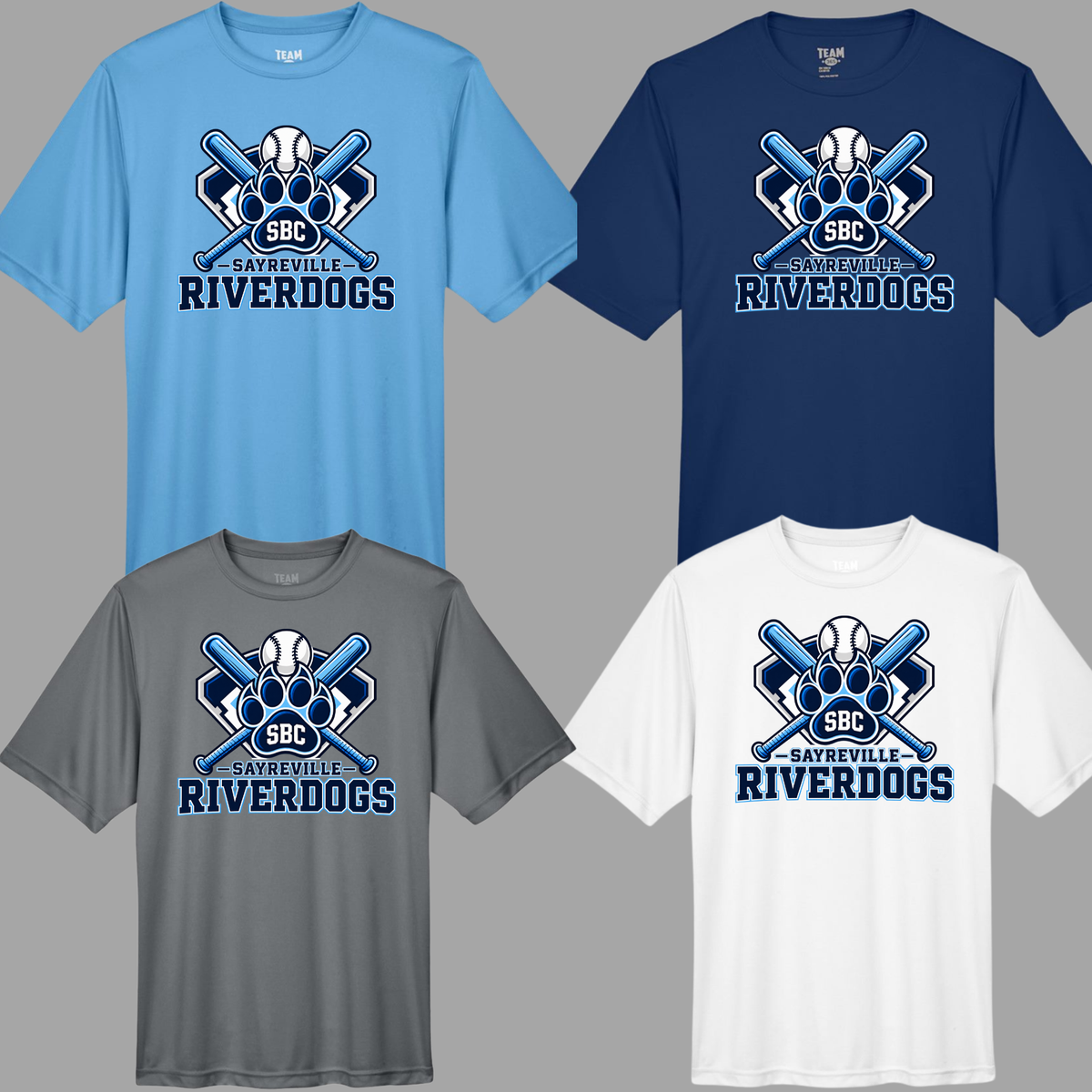 8U Riverdogs - SBC Paw Design - Performance Tee Shirt (Dri Fit)