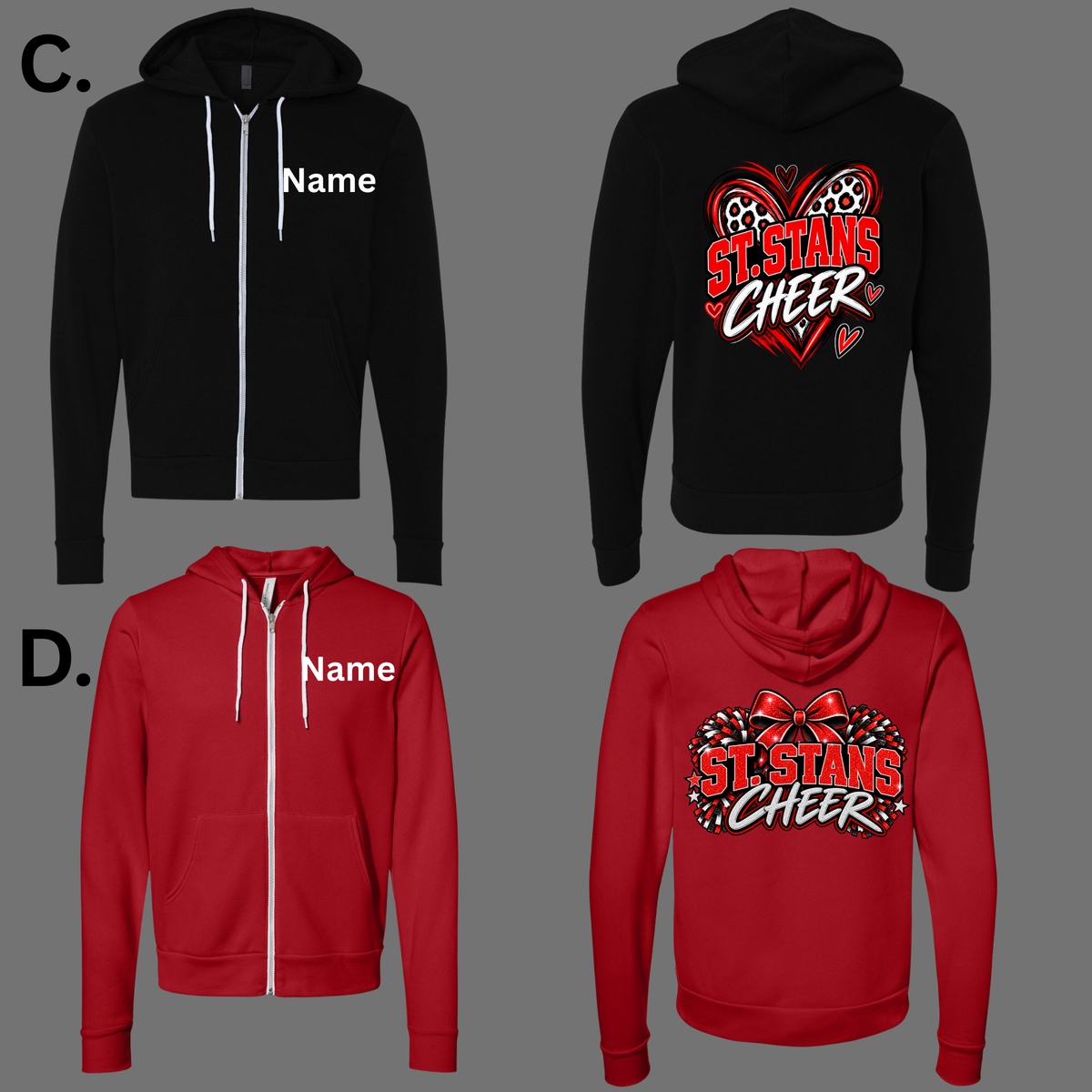 St. Stans Athletics 017 - CHEER -Full Zip Sweatshirt