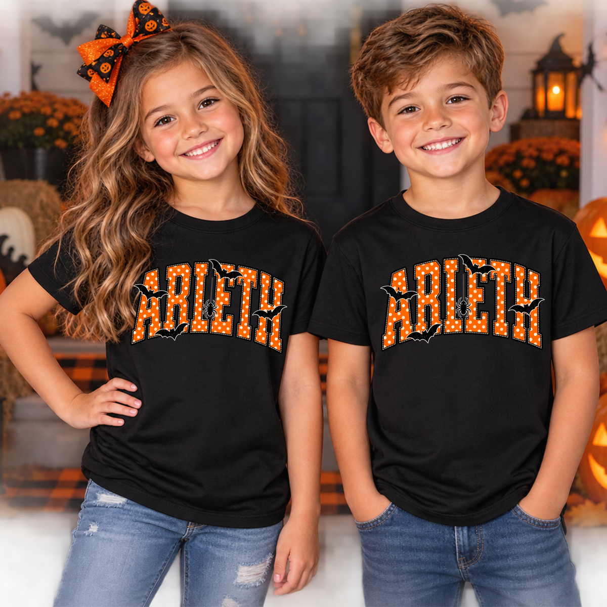 Arleth 024 - ARLETH (Halloween polka dot design) Tee Shirt, Crew neck Sweatshirt, or Hooded Sweatshirt