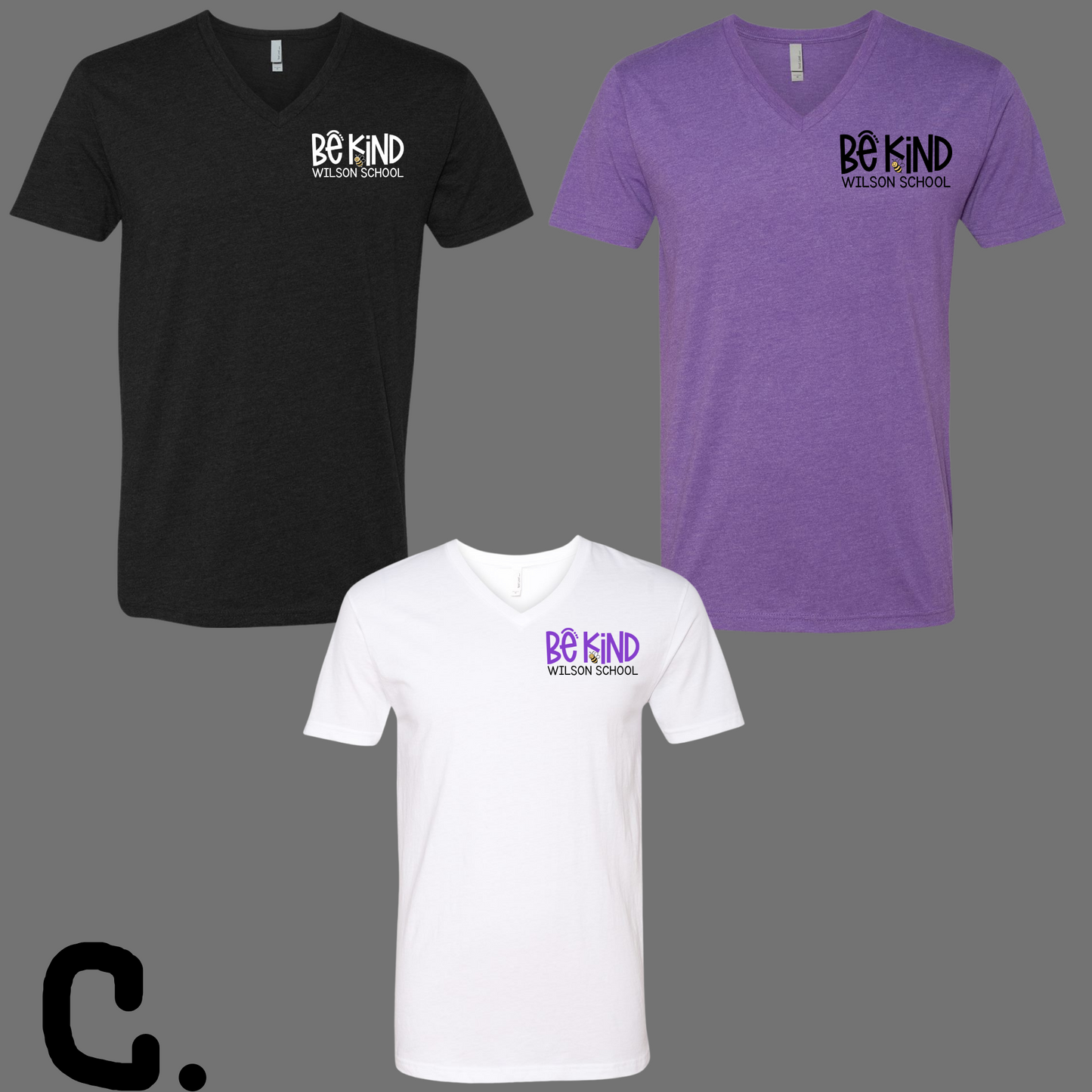 Wilson 005 - All Wilson Logos - V Neck Tee Shirt - Soft style