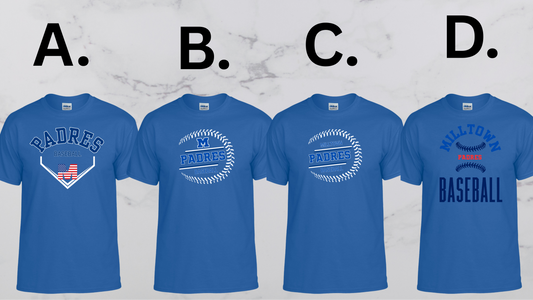 MP 03 - PADRES - Adult & Youth Unisex Cotton T-Shirt - Royal Blue