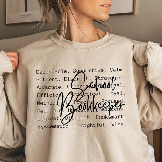 School Bookkeeper- Tee-shirt - Crewneck or Hooded Sweatshirt