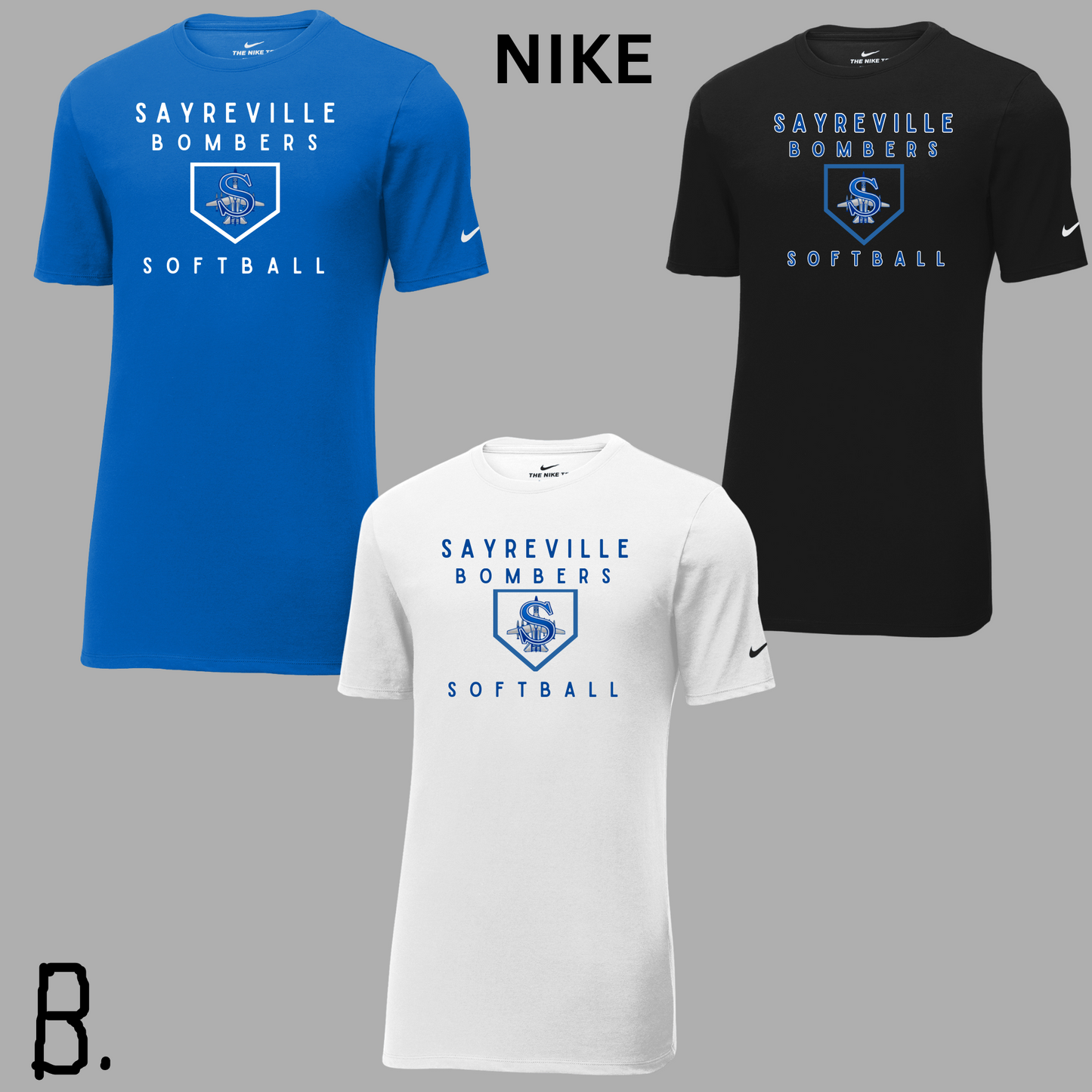 Softball 017- NIKE TEESHIRT - cotton/poly blend