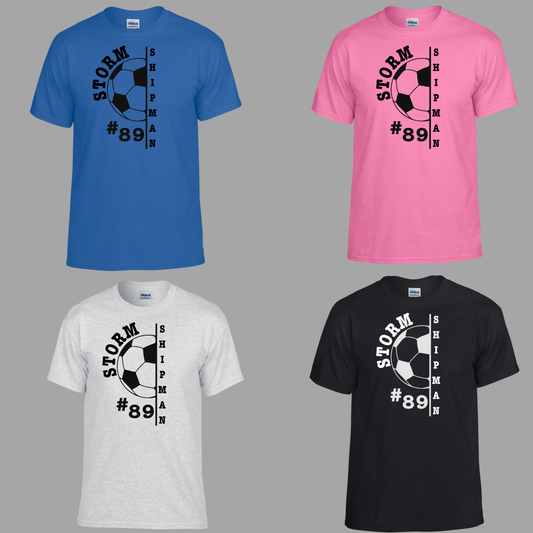 Sayreville AA Soccer Storm 07 -Customized Soccer Tee Shirt (Player Name and Number)