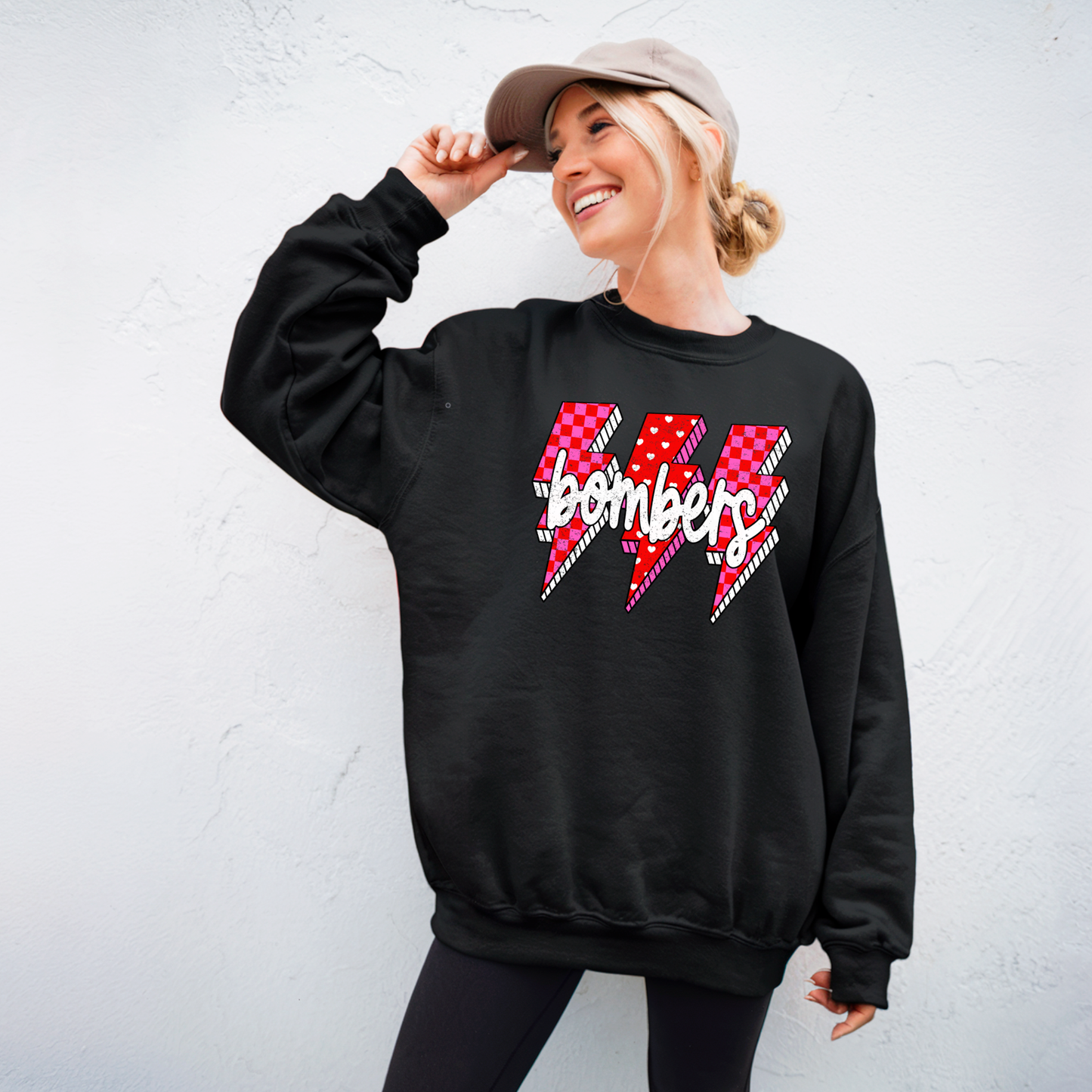 BGB 028- BOMBERS Lightning checkers - Crewneck Sweatshirt or Hooded Sweatshirt or Tee Shirt