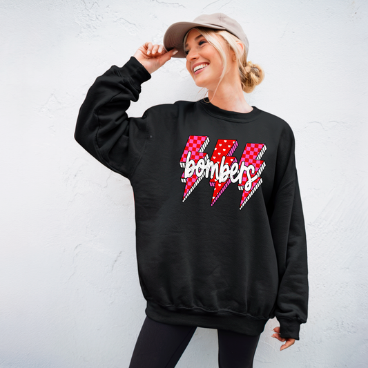 BGB 028- BOMBERS Lightning checkers - Crewneck Sweatshirt or Hooded Sweatshirt or Tee Shirt