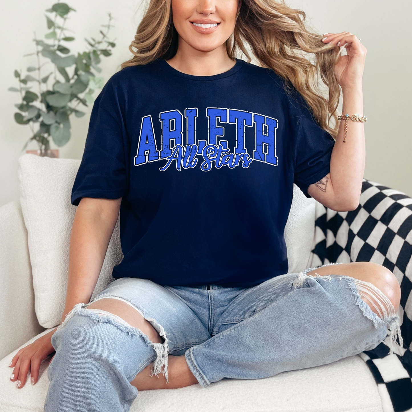 Arleth 003 - ARLETH All Stars distressed design - Tee Shirt, Crew neck Sweatshirt, or Hooded Sweatshirt