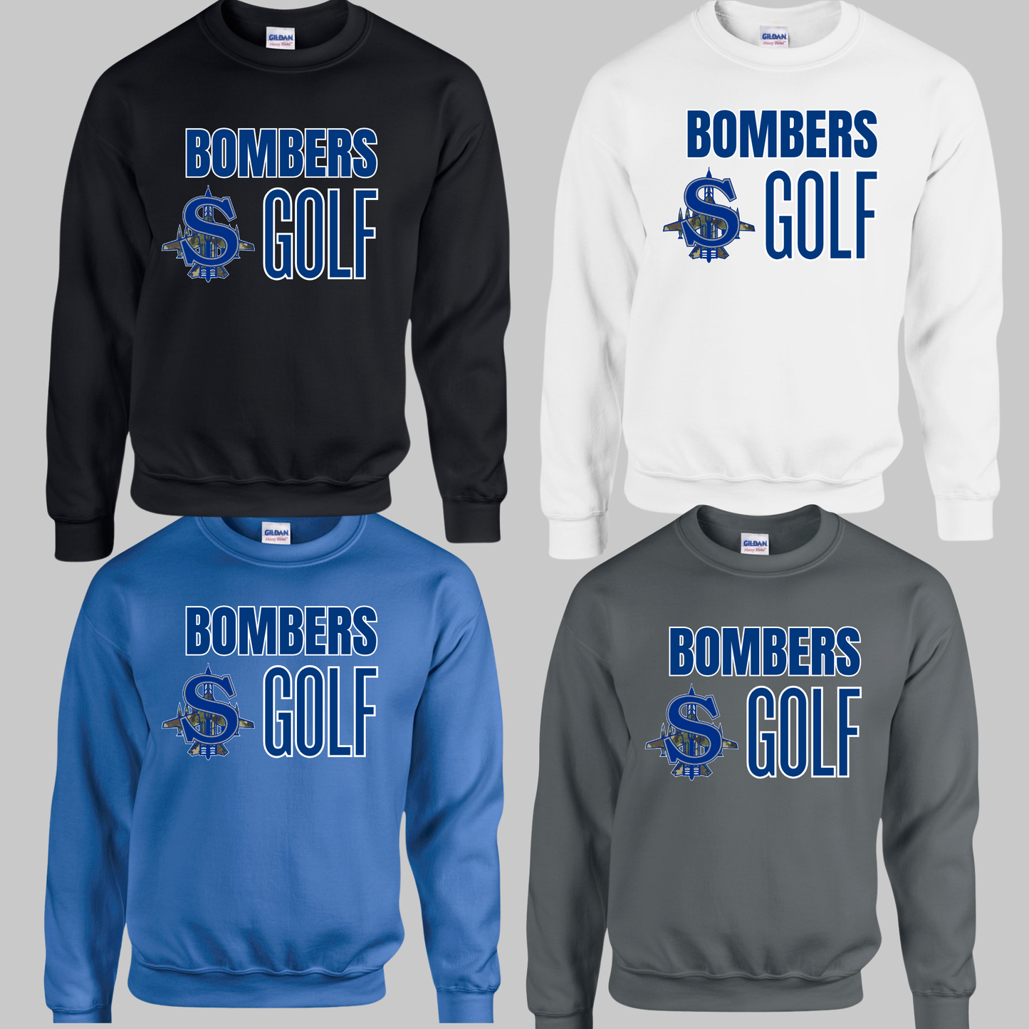 SBG - Crew Neck Sweatshirt - Bombers Golf (wording)